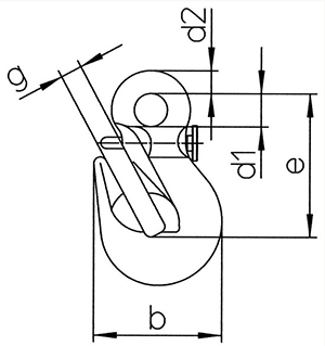 grade 100 winner eye grab hook with safety catch