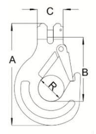 Grade 100 Clevis Sling Hook with Latch