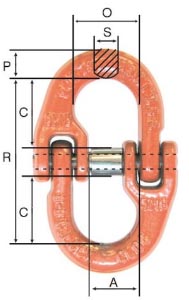 Peerless 8453300 Grade 100 1/2" V10 Mechanical Coupling Link – 15K WLL, Made In Italy