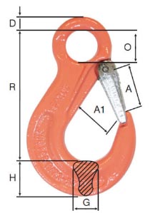 eye sling hook with forged latch spec image