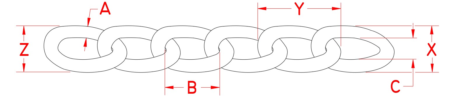 twist link chain stainless steel drawing specification