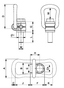 H.T. Rotating Eyebolt with clamp