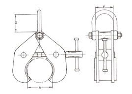 adjustable pipe and round section lifting clamp