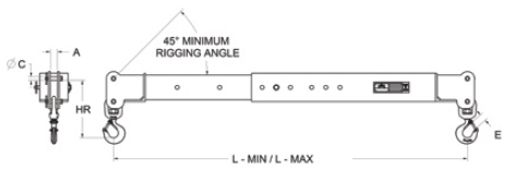 adjustable spread telescoping beams