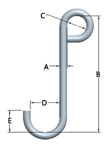 alloy steel j hook style c specifications