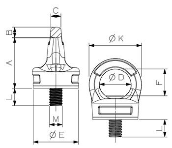 ball bearing swivel eye bolt