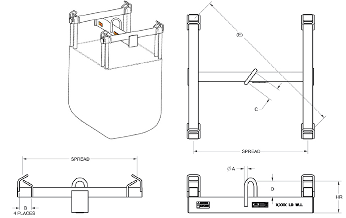 bulk container lifting beam