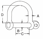 captive pin D shackle