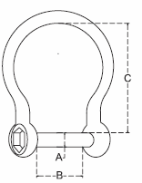 Flush Pin Bow Shackle