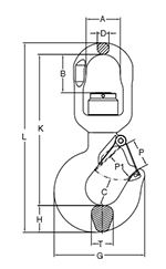 Grade 100 Alloy swivel bearing hoist hook with latch specifications