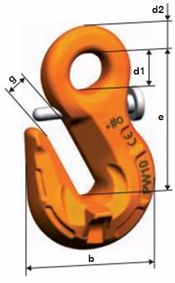 Grade 100 eye grab hook with safety catch specification