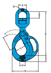 Grade 100 swivel grip self locking hooki