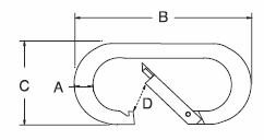 stainless oval snap hook