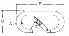 oval snap hook w/ screw nut