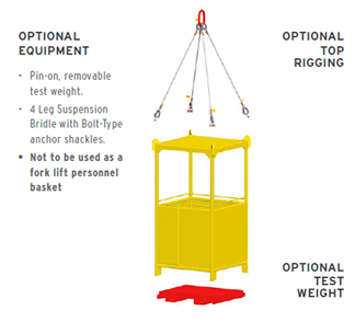 Personnel Basket with Optional Test Weight and Suspension Rigging