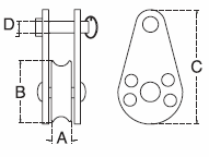 stainless pulley block removable pin