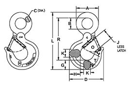 Rigging Hook w/ latch (CM)