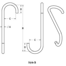 Style B Alloy S Hook