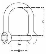 screw pin D shackle w/ hex sink pin