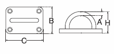 Stainless square pad eye