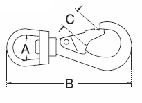 stainless swivel eye snap hook stamped