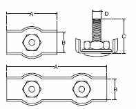 Type 304 stainless steel heavy duty stamped wire rope clips