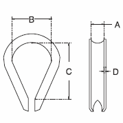 stainless steel type 316 regular duty thimble