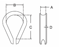 stainless type 316 heavy duty thimble