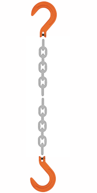 Grade 100 SFF Chain Sling - Single Leg w/ Foundry Hook Both Ends