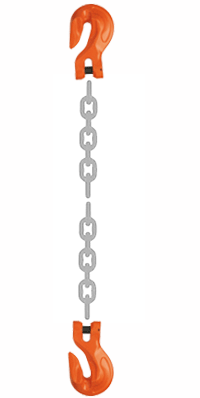 Grade 100 SGG Chain Sling - Single Leg Chain Sling w/ Grab Hook Both Ends