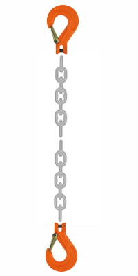 Grade 100 SSS Chain Sling - Single Leg w/ Sling Hook w/ Latch Both Ends