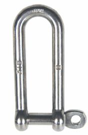 Captive Pin Long D Shackle Stainless Steel