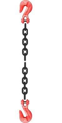 3/8" x 10' GRADE 80 Chain Sling SGS Single Leg Grab Hooks Lifting Rigging 