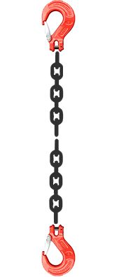Grade 80 SSS Chain Sling - Single Leg w/ Sling Hook w/ Latch on Both Ends