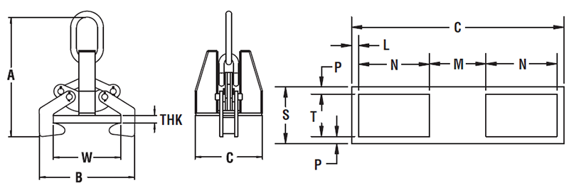 Caldwell Group Model F Beam Grabs Specifications