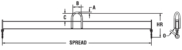 Fixed spread lifting beam Caldwell