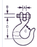 grade 70 clevis slip hook latch drawing