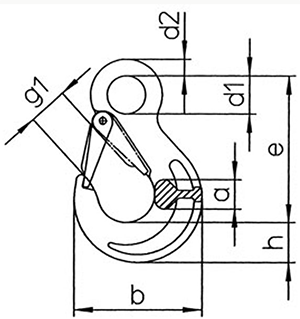 grade 100 winner eye sling hook with latch Pewag