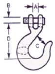 grade 70 clevis slip hook latch drawing