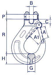 grade 80 clevis sling hook with latch