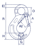 eye sling hook with latch