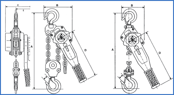 oz lifting products lever hoist specifications