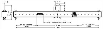 M & W adjustable lifting beams with shackle bottoms