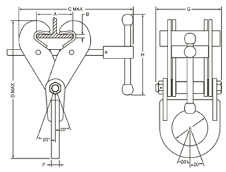 model BC lifting clamps