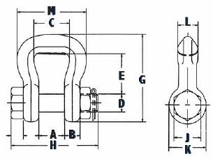 Bolt Type Alloy Web & Roundsling Shackle