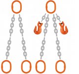 Grade 100 DOO Chain Sling - Double Leg Oblong Master Link on Top and Two Oblong Master Links on Bottom