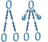 Grade 120 DOO Chain Sling - Double Leg with Oblong Master Link Top and Two Oblong Master Links on Bottom