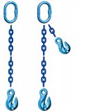 Grade 120 SOG Chain Sling - Single Leg with Oblong Master Link on Top and Grab Hook on Bottom