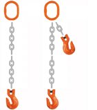 Grade 100 SOG Chain Sling - Single Leg w/ Oblong Master Link Top and Grab Hook Bottom