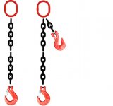 Grade 80 SOS Chain Sling - Single Leg w/ Oblong Master Link on Top and Sling Hook w/ Latch on Bottom